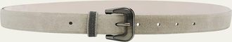 Brunello Cucinelli Suede Belt with Shiny Loop