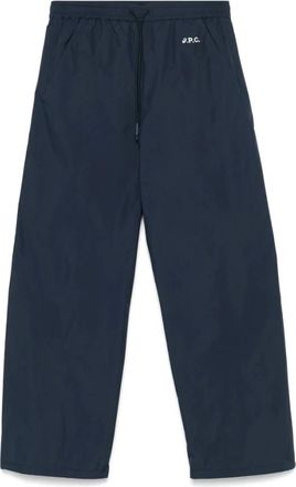 A.P.C. Navy Blue Elastische Trekkoord Shorts - Heren - Straight fit broeken - Blauw - L - Broeken