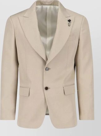 Lardini single breasted blazer notch lapel flap pockets