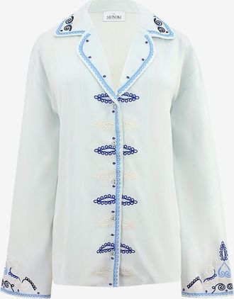 Monoki Bestickte Hemdbluse mit Reversragen Suzanne
