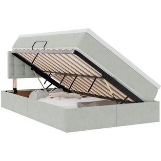 vidaXL Storage Bed with Mattress Light Grey 120 x 190 cm Velvet vidaXL