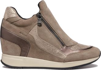 Geox Nydame Womens Wedge Trainers - Brown - Size UK 7.5