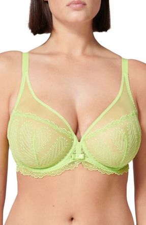 Simone P&eacute;r&egrave;le Canopee Underwire Plunge Bra in Lime at Nordstrom, Size 32D