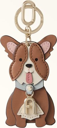 Furla Allegra Keyring Toni Brandy Multicolour Colourblock Sydney Calf Leather Woman