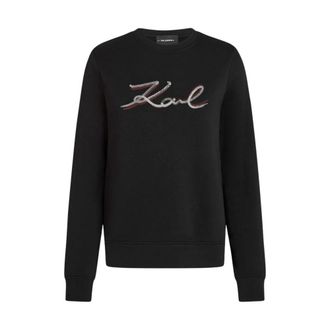 Karl Lagerfeld Sweatshirts - Dames - Sweatshirts - Zwart - S - Katoen - Hoodies & sweatvesten