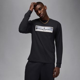 Nike Jordan Mens Jordan Long-Sleeve Crew-Neck T-Shirt in Black | HV4563-010
