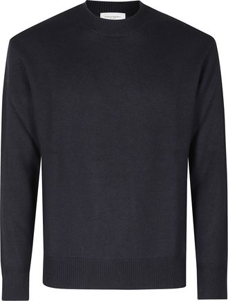 Paolo Pecora Blue Virgin Wool Crew Neck Sweater