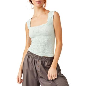 Free People Love Letter Floral Knit Camisole in Icy Morn at Nordstrom Rack, Size X-Small/small