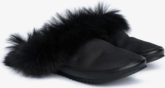 Pedro Garcia Slide in black churra fur with serrated sole| Jan | Fall winter 26 |