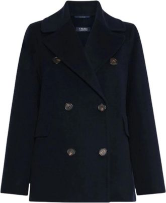 Max Mara Double-Breasted Coats - Dames - Mantel - Blauw - XS - Jassen