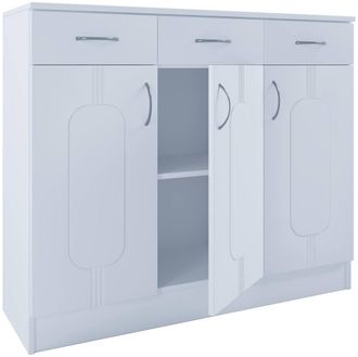 VCM chest of drawers Sideboard Balia 3 revolving doors in White