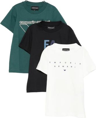 Emporio Armani logo-print T-shirts (pack of three) - kids - Cotton - 14 yrs - White