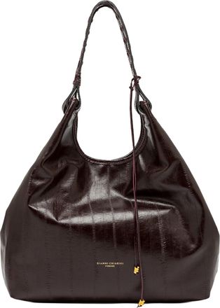 Gianni Chiarini Antique Ruby Dua Eel Print Leather Tote Bag