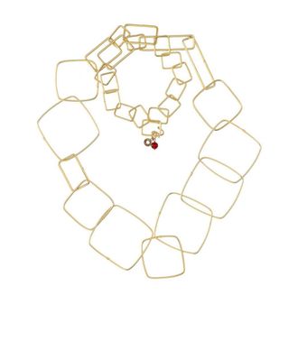 Almala Collana Geometric Ottone E Pietre Àlmala