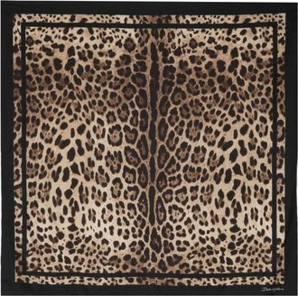 Dolce & Gabbana leopard-print silk scarf - women - Silk - One Size - Brown