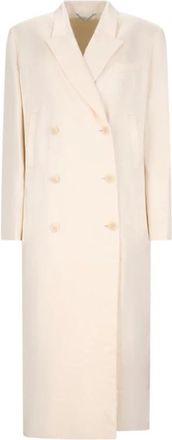 Magda Butrym Elegante Wollen Jas voor Vrouwen - Dames - Mantel - Beige - M - Wol - Jassen