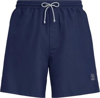 Brunello Cucinelli BRANDED SWIMSHORTS Size: XL, colour: BLUE