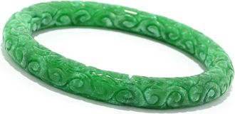 Dallas Prince Designs Carved Jade Choice of Size Slip-on Bangle Bracelet