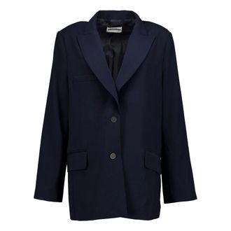 Zenggi Zenggi - Japanese Cr&ecirc;pe Relaxed Blazer - Dames - Jassen - Blauw - Maat: M Poliester