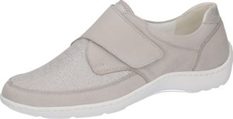 Waldl&auml;ufer Klettschuh WALDL&Auml;UFER HENNI-Soft, Damen, Gr. 4,5 (37,5), silber (hellgrau, silberfarben), Nubukleder, Textil, Schuhe Klettschuh, Komfortschuh, Schlupf