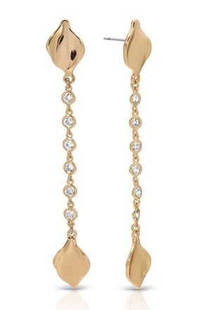 Ettika Crystal Bloom Linear Drop Earrings in Gold at Nordstrom