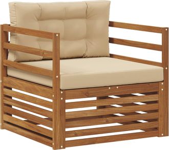 vidaXL Sof&aacute; De Exterior Madera De Acacia S&oacute;lida Y Poli&eacute;ster Vidaxl
