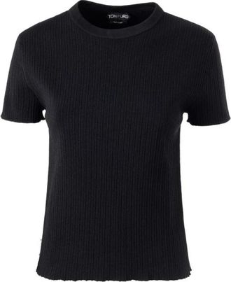Tom Ford Black Silk T-Shirt - Heren - T-shirts - Zwart - S - Tops