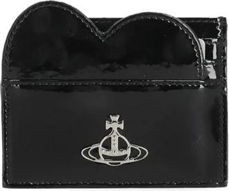 Vivienne Westwood Saffiano Hart Kaarthouder - Dames - Portefeuilles - Zwart - ONE Size - Leer - Accessoires