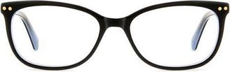 Kate Spade New York adria 52mm rectangular optical glasses in Black Blue at Nordstrom