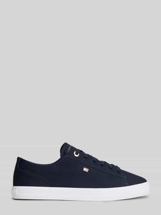 Tommy Hilfiger Low Top Sneaker aus Canvas mit Logo-Applikation in Dunkelblau, Gr&ouml;&szlig;e 36