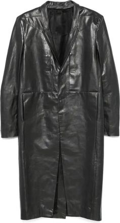 Rick Owens Lido Coat - Mens - Cupro/Calf Leather/Buffalo Horn