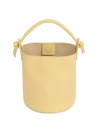 Mansur Gavriel knotted-handle bucket bag - women - Calf Suede/Calf Leather - One Size - Yellow