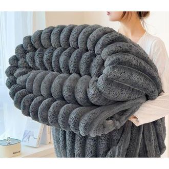 Elle Coperta A Form Di Coniglio Per Donne E Adulti, Coperta Decorativa Spessa E Pondere, Morbida E Soffice, Ideale Per Poltrona, Letto, Divano, Soggiorno (
