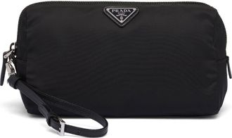 Prada Re-Nylon zip-up pouch - women - Recycled Nylon - One Size - Black