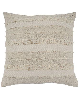 Saro Lifestyle Fringe Stripe Pillow