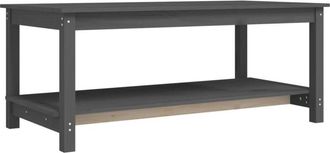 vidaXL Vidaxl - Mesa de centro de madera maciza de pino gris 110x55x45 cm
