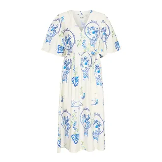 Ichi Graphic Dress Big Scale Tile Print - female - ICHI - Wrap Dresses - Multicolor - S - Dresses