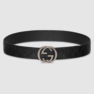 Gucci Reversible Belt With Interlocking G Buckle, Size 105