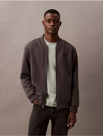 Calvin Klein Mens Bonded Sherpa Bomber Jacket - Grey - S