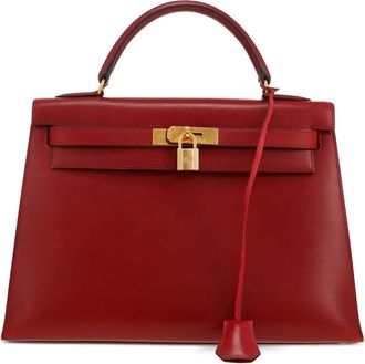 Hermès Borsa a mano Kelly Box in pelle - Rosso