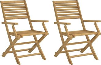 vidaXL Vidaxl - Sillas De Jard&iacute;n Plegables 2 Uds Madera Acacia 54,5x61,5x86,5cm