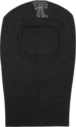 Acne Studios Wool logo balaclava - unisex - Hoeden - Grijs - ONE Size - Wol - Accessoires