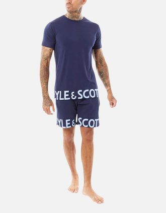 Lyle & Scott Mens Lyle & Scott Mens Lounge Set T-Shirt Shorts Sleepwear Loungewear Summer New - Navy - Size: 35/34/32