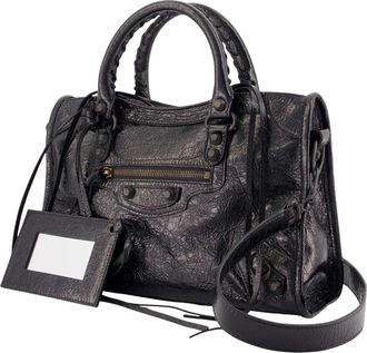 Balenciaga Womens Le City Bag S Leather Black Lambskin Handbags-purses