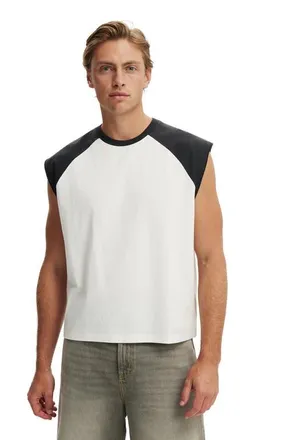 Cotton On Mens Cropped Fit Muscle in Vintage White Washed Black at Nordstrom, Size X-Large