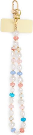 Chelsea28 Pastel Beaded Phone Wrist Strap in White Multi- Gold at Nordstrom