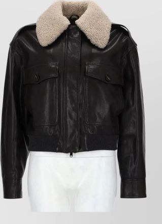 Brunello Cucinelli leather bomber jacket