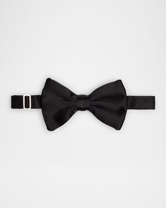 Giorgio Armani Men & apos;s Black Silk Pre-Tied Bow Tie