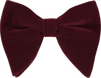 Alizeal Mens Pre-Tied Bow Tie Velvet Classic Solid Color for Wedding Party Formal Tuxedo Oversize Bow Tie, Maroon