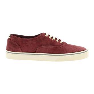 Brunello Cucinelli Reversed Calfskin Trainers - male - Brunello Cucinelli - Sneakers - Red - 7 1/2 UK - Shoes